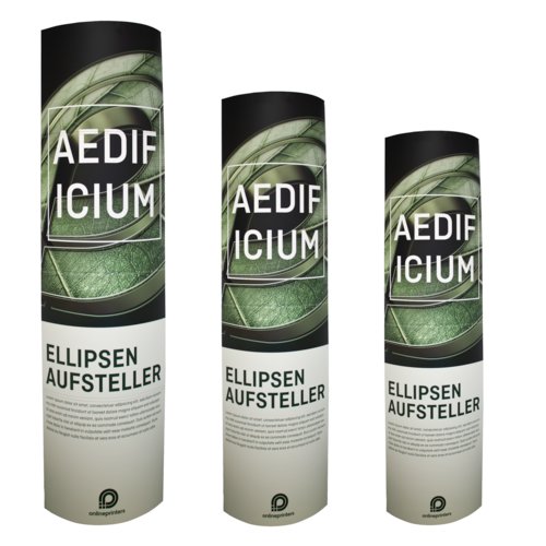 Elliptischer Aufsteller aus Karton.