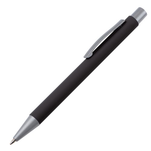 Schwarzes Schreibset mit Kugelschreiber und Etui.