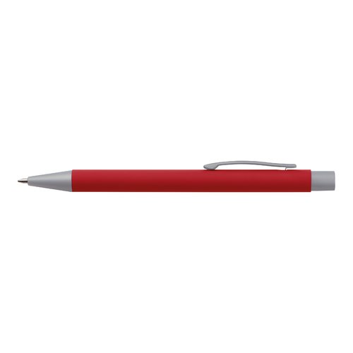 Rotes Schreibset mit Kugelschreiber und Bleistift.