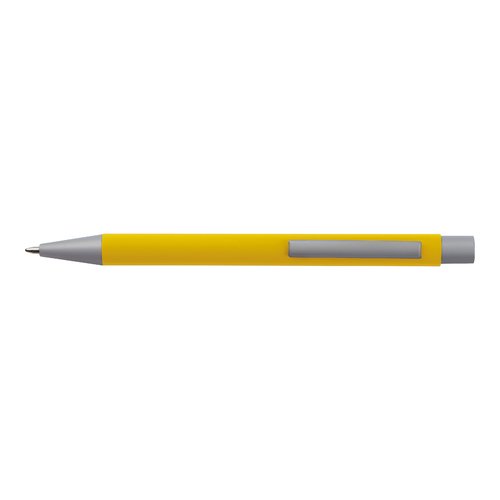 Gelbes Schreibset mit Stift und Zubehör.