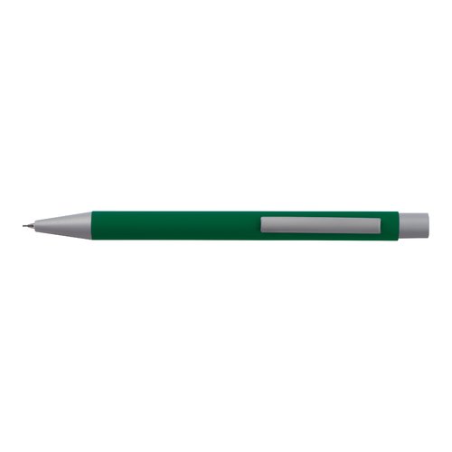 Grnes Schreibset mit Stift und Etui.
