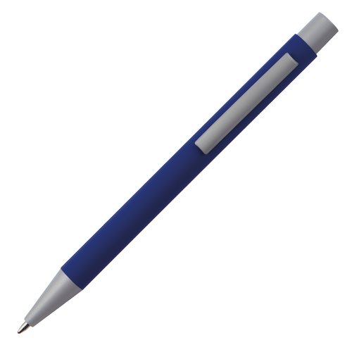 Blauer Kugelschreiber aus Kunststoff mit Clip.