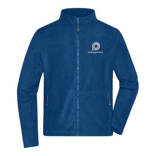 Royalblaue Fleecejacke aus Polyester mit durchgehendem Rei�verschluss und Seitentaschen f�r Herren.