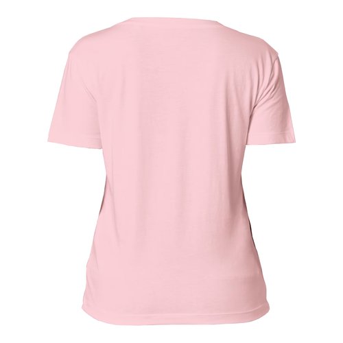 Rosa Baumwoll-T-Shirt f�r Damen mit kurzen �rmeln.