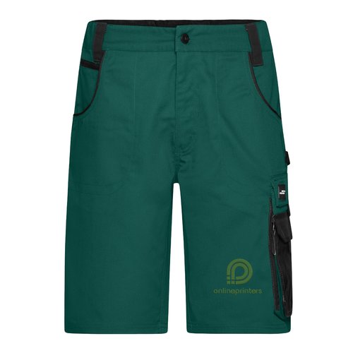 Gr�ne Stoff-Shorts, Unisex, mit mehreren Taschen.