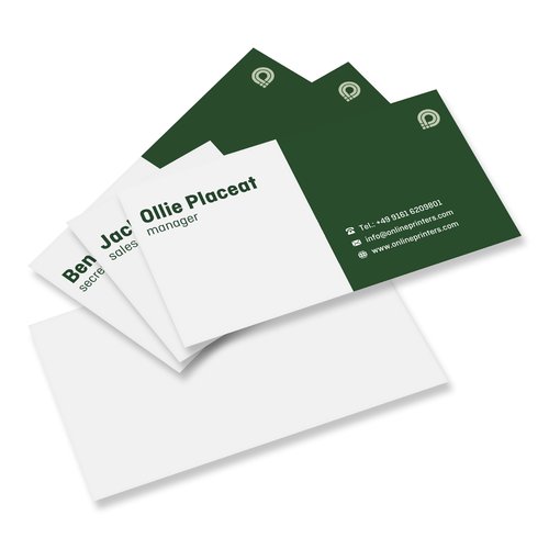 Papier-Visitenkarten, einseitig bedruckt.
