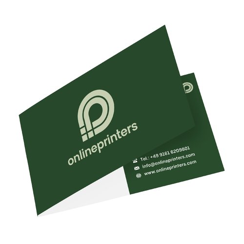 Papier Klappvisitenkarten mit einer Faltkante.
