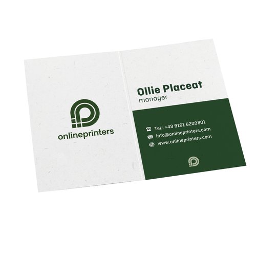 Papier Klappvisitenkarten mit zwei Seiten.