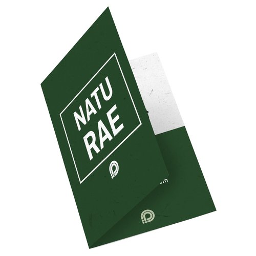 Papier Klappkarte mit einer Falz in der Mitte.