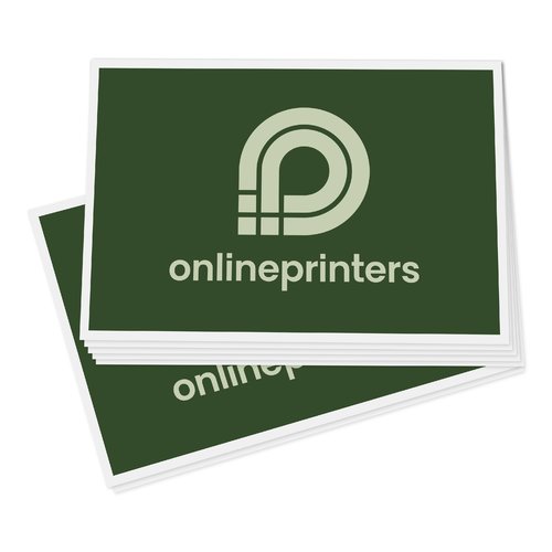 Grner Papier-Aufkleber, haftend, in rechteckiger Form