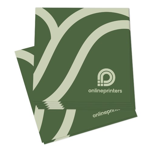 Übereinander gestapelte, grüne Etiketten, selbstklebend