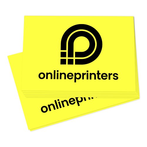 Neongelber Papier-Aufkleber, haftend, rechteckig