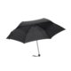 Schwarzer Mini-Regenschirm mit Windsicherung.