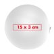 Weißer Strandball aus Kunststoff mit mattem Finish.