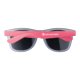 Pinke Kunststoff-Sonnenbrille mit dunklen Glsern.
