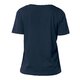 Marineblaues Damen T-Shirt aus Bio-Baumwolle mit kurzen �rmeln und Rundhalsausschnitt.