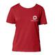 Rotes Damen T-Shirt aus Bio-Baumwolle mit kurzen �rmeln und Rundhalsausschnitt.