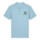 Himmelblaues Polo-Shirt aus Bio-Baumwolle f�r Herren mit kurzer Knopfleiste.