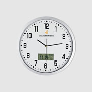 Analoge Wanduhr mit Digitalanzeige Durham