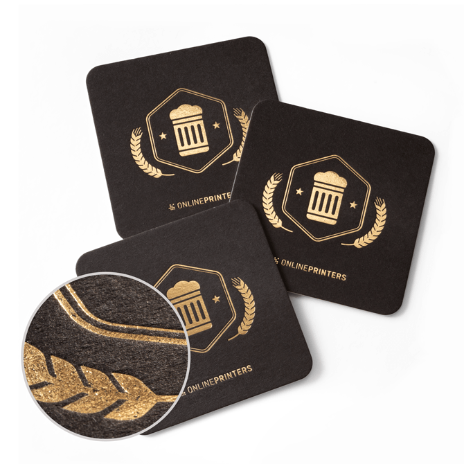 Bierdeckel mit Heifolienprgung
