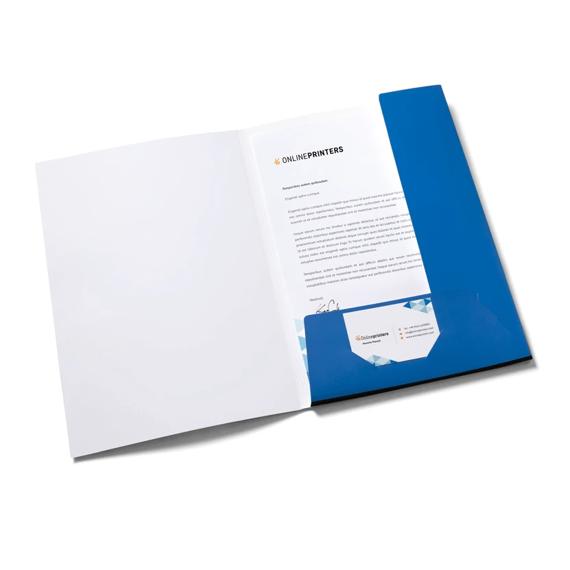 250 Mappen A4 mit Visitenkartenschlitz | 400 g/m² Bilderdruck | beidseitig bedruckt