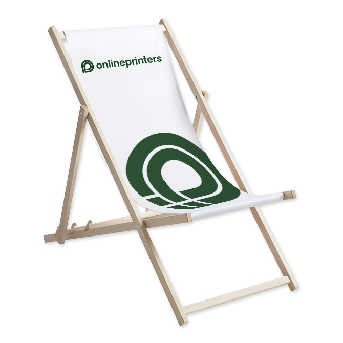 Liegestuhl mit Druck | Holzliegestuhl | 310 g/m² Polyestergewebe