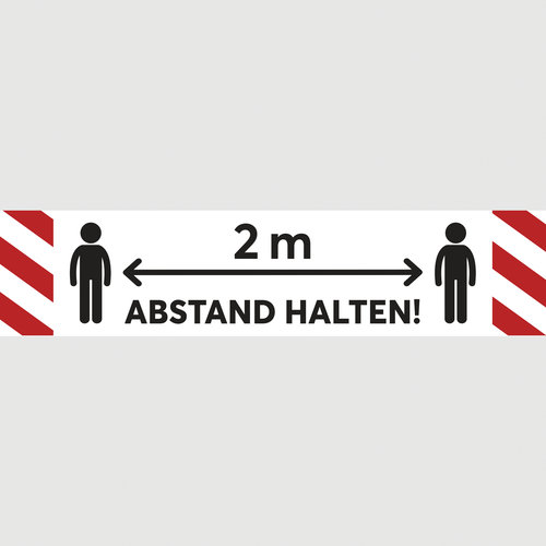 Abstand halten! Personen 2 m (rot-wei�)