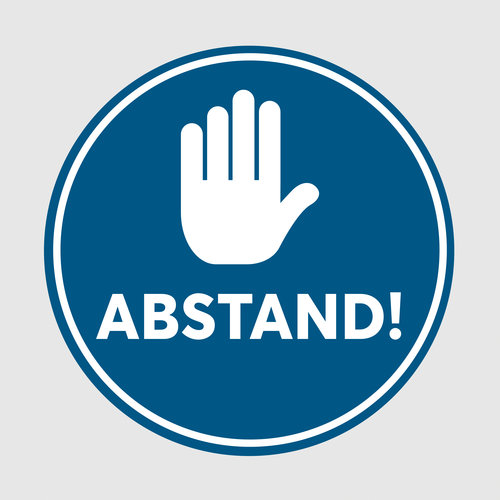 Abstand Handsymbol (blau)