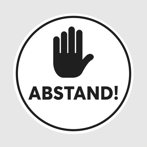 Abstand Handsymbol (schwarz-wei�)