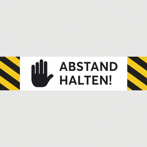 Abstand halten! Handsymbol (gelb-schwarz)