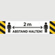 Abstand halten! Personen 2 m (gelb-schwarz)