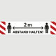 Abstand halten! Personen 2 m (rot-wei�)