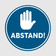 Abstand Handsymbol (blau)