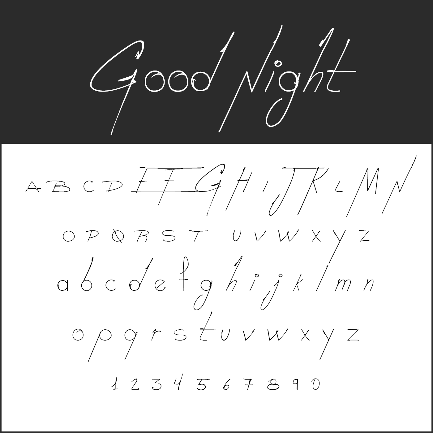 Schnoerkelschrift-Good-Night-diedruckereide