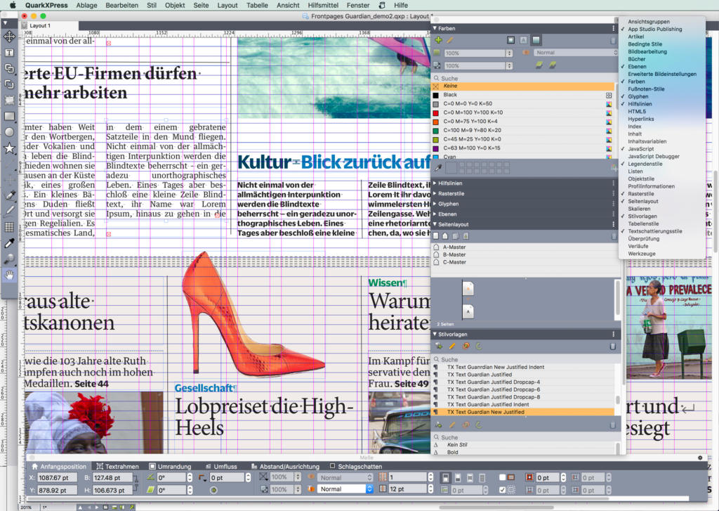 In QuarkXPress 2018 ist ein Importfilter integriert, welcher IDML-Dateien aus InDesign CS5 und höher öffnen kann