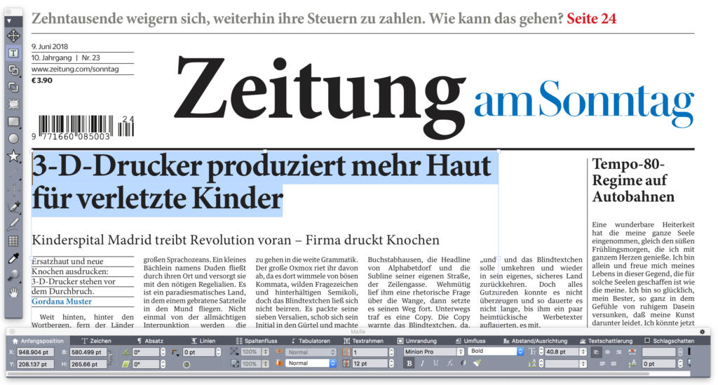 Das native Einfügen von Objekten aus InDesign, Illustrator und Office erleichtert die Übernahme von Inhalten zu QuarkXPress 2018