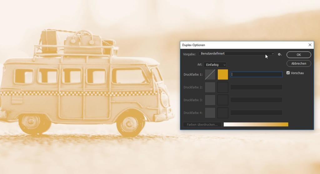 Duplex Optionen in Photoshop