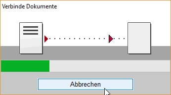 Die Dokument-"Verbindung" läuft ...