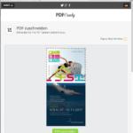 Screenshot einer Webseite mit dem Titel „PDFCandy“, die ein Tool zum Zuschneiden von PDFs zeigt. Der mittlere Bereich zeigt eine PDF-Vorschau mit einer Zuschneideoption. Unten befindet sich ein grüner Button mit der Aufschrift „PDF zuschneiden“, um das Dokument zuzuschneiden.