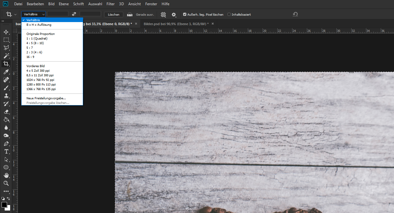 In Photoshop Bilder Zuschneiden Basics Tutorials