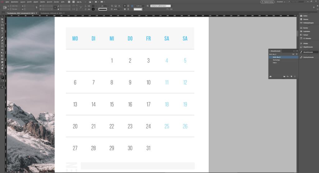 InDesign Tabellen erstellen: Daten einfügen