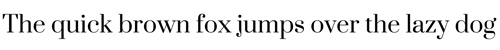 Text in Serifenschrift: „Der schnelle braune Fuchs springt über den faulen Hund.“.
