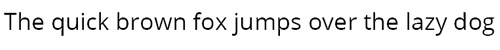 Text mit der Aufschrift „Der schnelle braune Fuchs springt über den faulen Hund“ in einfacher schwarzer Schriftart auf weißem Hintergrund.