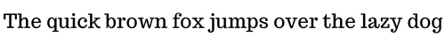 Text mit dem Satz: „Der schnelle braune Fuchs springt über den faulen Hund“ und zeigt alle Buchstaben des englischen Alphabets.