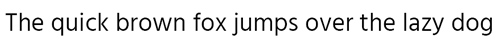 Der Text auf weißem Hintergrund lautet: „Der schnelle braune Fuchs springt über den faulen Hund.“.