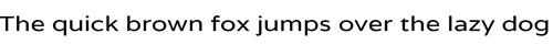 Angezeigter Text: „Der schnelle braune Fuchs springt über den faulen Hund“ in einer einfachen serifenlosen Schriftart auf weißem Hintergrund.