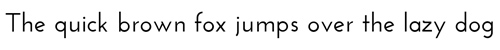 Text mit der Aufschrift „Der schnelle braune Fuchs springt über den faulen Hund“ in einer klaren serifenlosen Schriftart auf weißem Hintergrund.