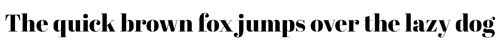 Das Bild zeigt den Text „The quick brown fox jumps over the lazy dog“ in einer fetten Serifenschrift auf weißem Hintergrund.