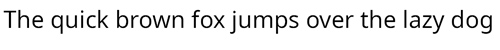 Text mit der Aufschrift „Der schnelle braune Fuchs springt über den faulen Hund“ in einfacher schwarzer Schriftart auf weißem Hintergrund.