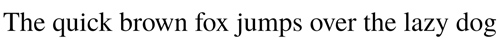 Der flinke braune Fuchs springt elegant über den faulen Hund und ist in der klassischen Schriftart Times New Roman vor einem strahlend weißen Hintergrund dargestellt.